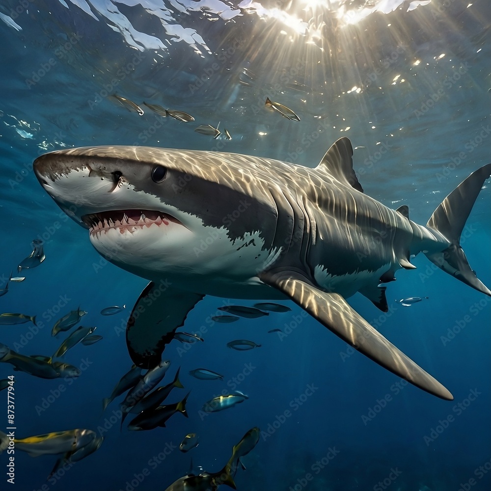 Naklejka premium great white shark