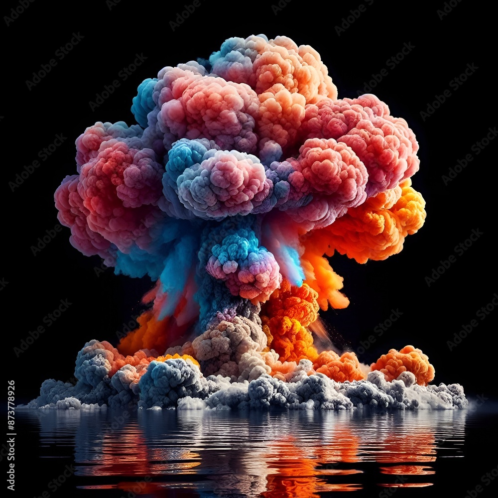 An intense explosion of beautiful colors as they hit the surface of the water. An intense explosion of beautiful colors as they hit the surface of the water.