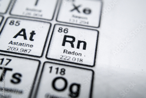 periodic table of element radon 