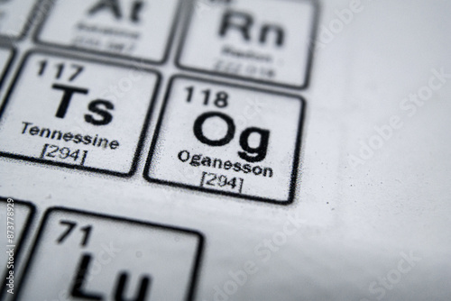periodic table of element oganesson 