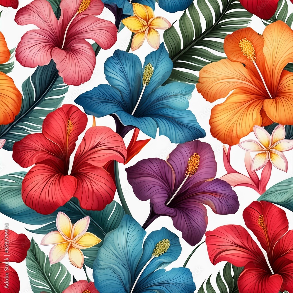 seamless pattern with exotic flowers seamless pattern with exotic flowers