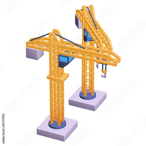 Foto Construction crane tower. Building concept