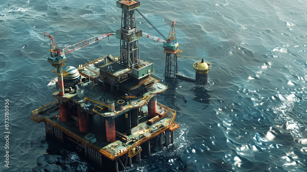 Oil Drilling Platform in Marine Environment Oil Drilling Platform in Marine Environment