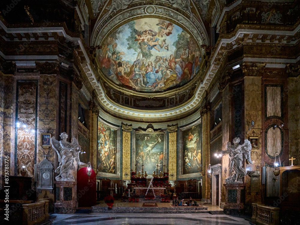 Basilica di Sant'Andrea delle Fratte, baroque styled church in Rome, Italy Basilica di Sant'Andrea delle Fratte, baroque styled church in Rome, Italy
