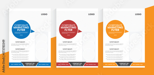 Corporate advertising flyer design, handout design ideas for marketing, new leaflet print vector layout.