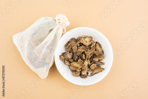 Chinese food stewed food spices Chinese herbal medicine costus root photo