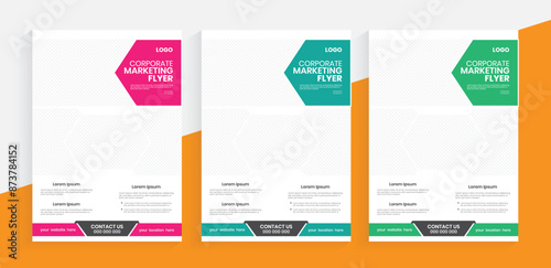 Business flyer handout design, Leaflet flyer layout ideas, Foldable corporate poster template.