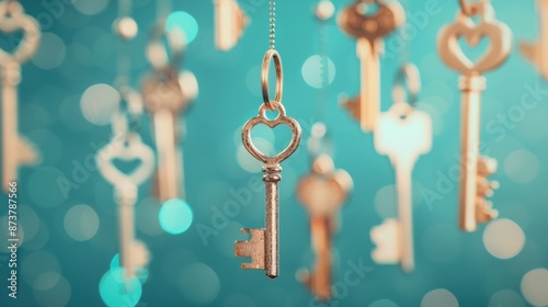 An artistic interpretation of keys as symbolic elements representing access and control, captured in a conceptual photo with a focus on creative composition. © MAY