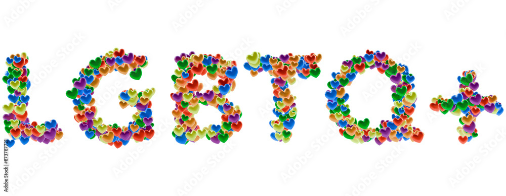 LGBTQ+ word heart shaped particle text on transparent background LGBTQ+ word heart shaped particle text on transparent background