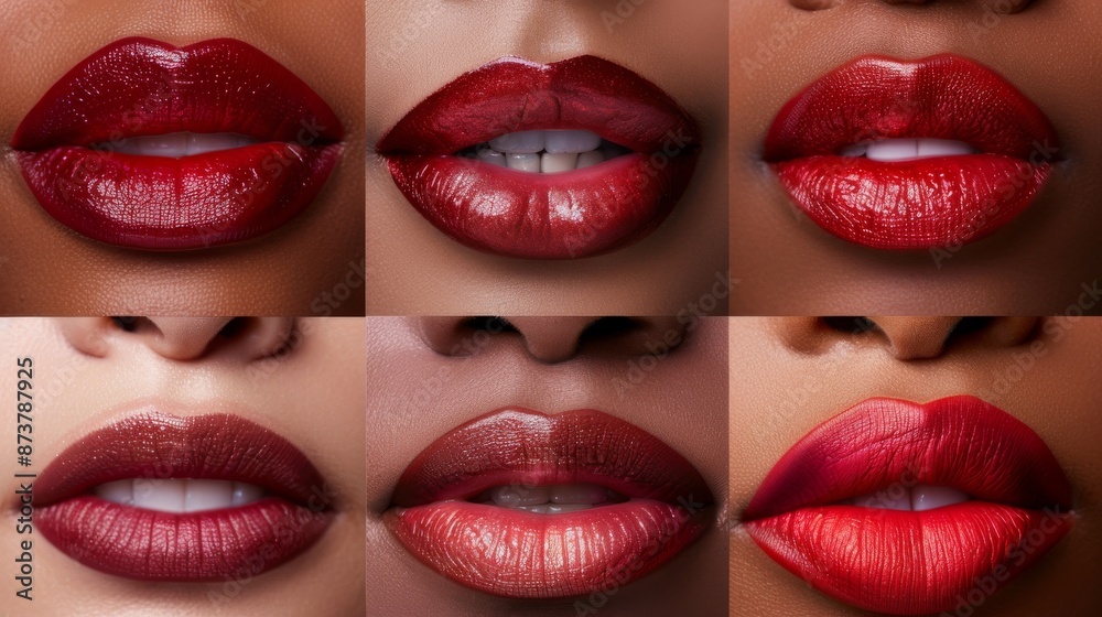 Obraz premium Lipstick Swatches in Various Hues