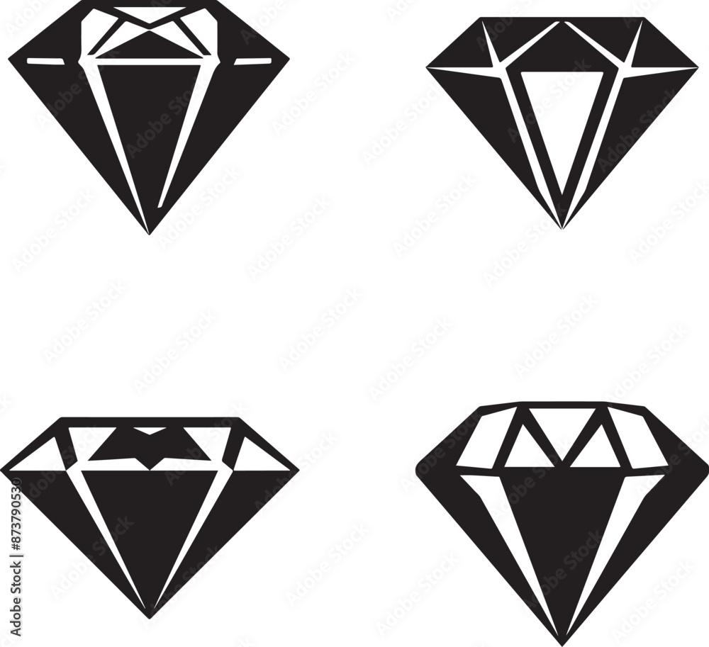 diamond on white background, set of diamond diamond on white background, set of diamond