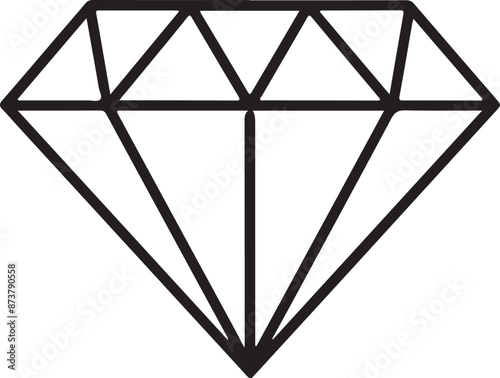 diamond on white background, set of diamond