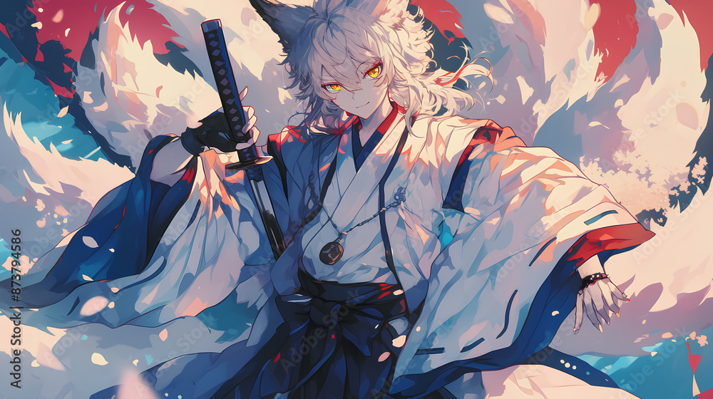 Fototapeta premium fox man cartoon character