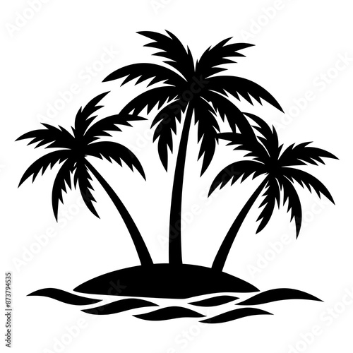 Beautiful seaside view with some coconut palm.
