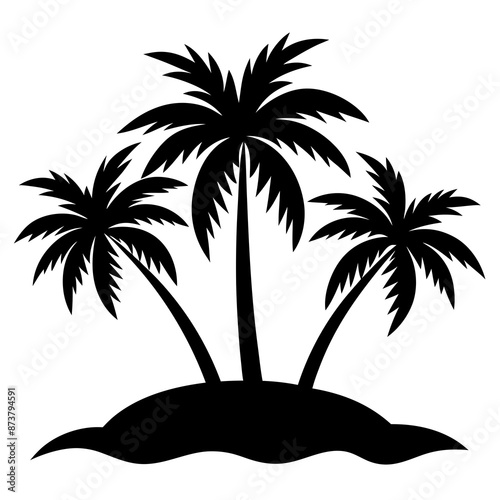 Beautiful seaside view with some coconut palm.
