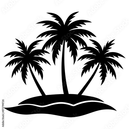 Beautiful seaside view with some coconut palm.
