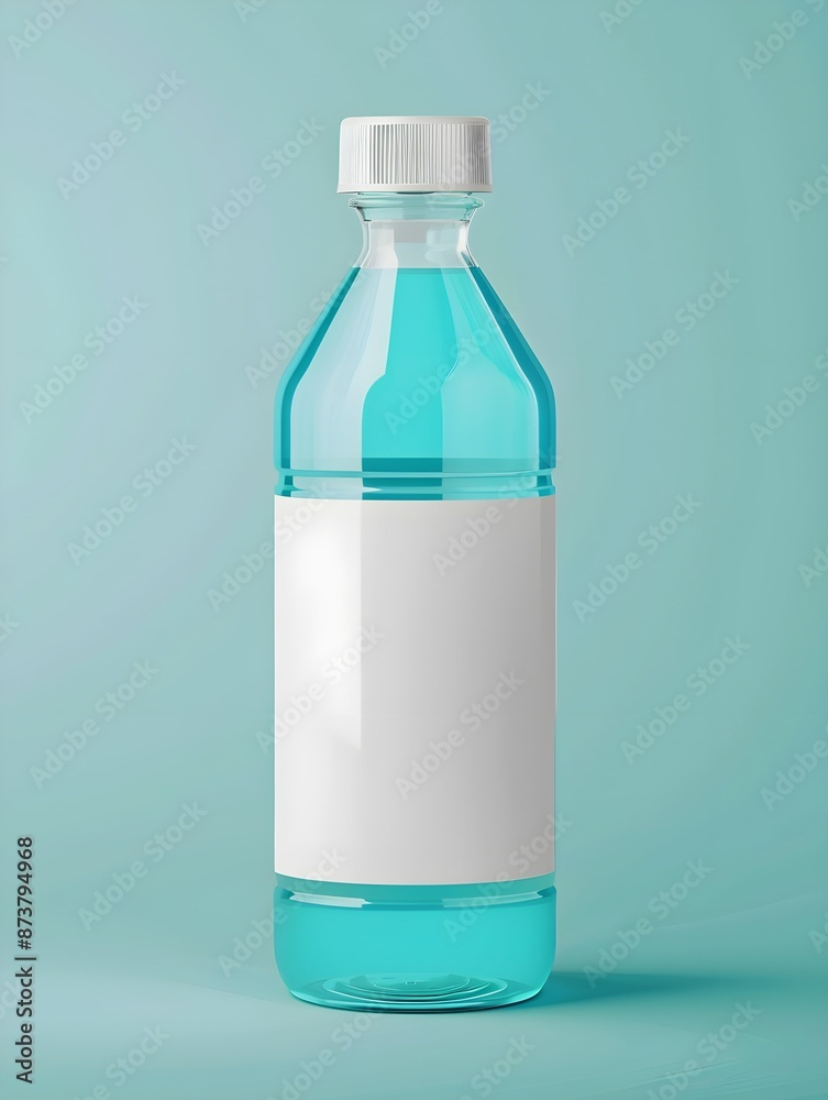 mock up of a plain aqua bottle, transparent white water bottle with blank label and white cap mock up of a plain aqua bottle, transparent white water bottle with blank label and white cap