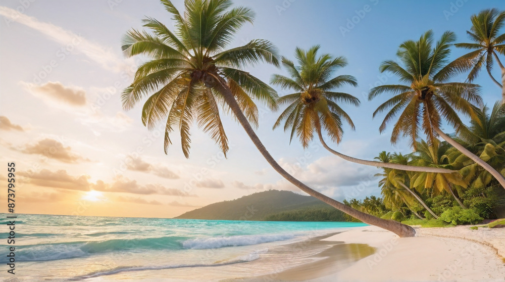 A tree with a beach in the background. A tree with a beach in the background.