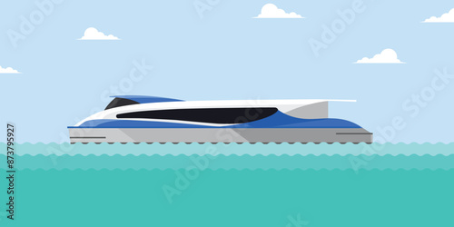 Dubai Water Taxi, Flat vector illustration