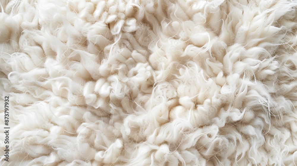 White, Beige wool texture background. Natural fluffy fur sheep wool skin texture. 