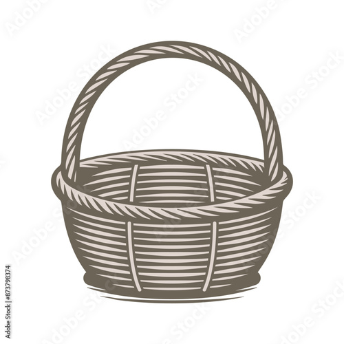 empty basket of harvested vegetables.