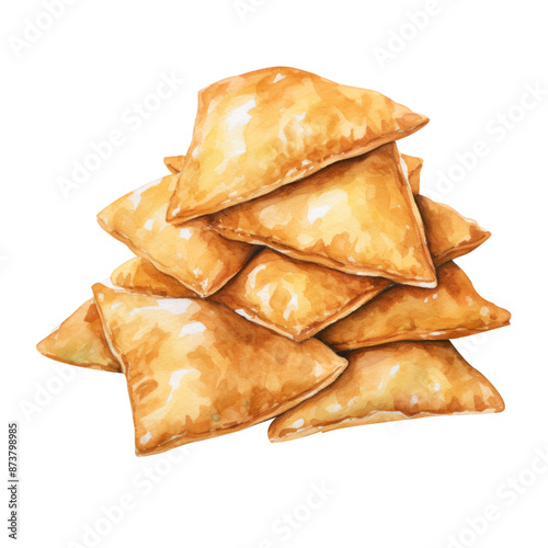 Illustration of Sopapillas ,a Mexican Food in White Background