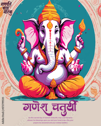 Happy Ganesh Chaturthi Indian God Festival Celebration Social Media Post Banner Template, Ganpati Bappa Moriya, Ganesha, Ganpati,
