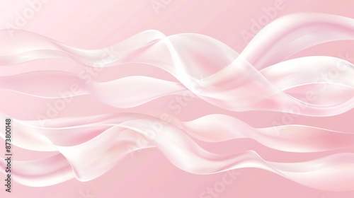 Soft pink abstract background featuring smooth, flowing wavy lines. 