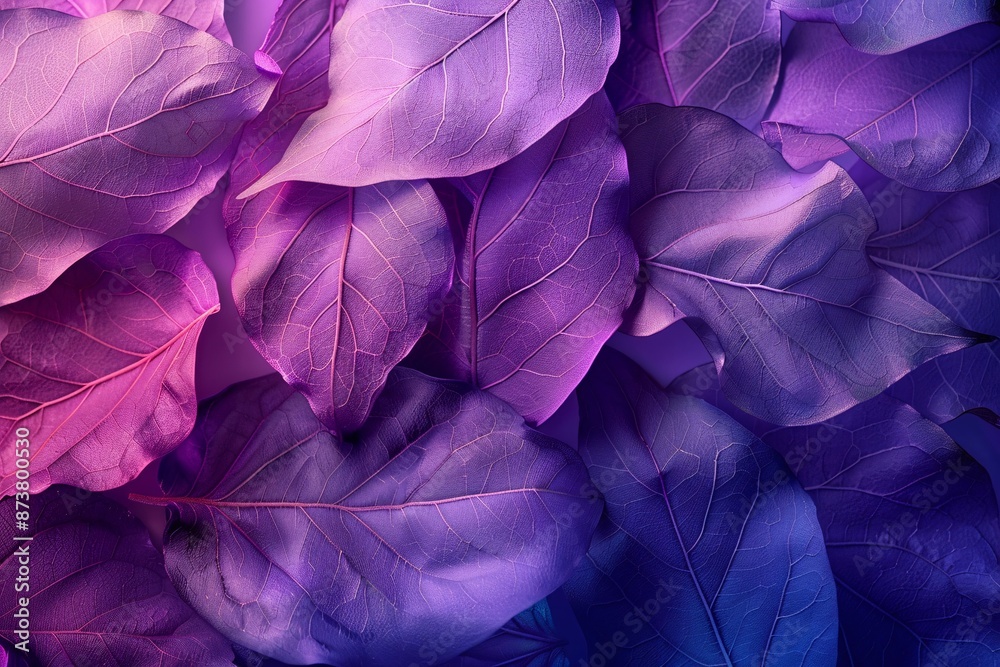 Violet-hued natural backdrop with foliage and abstract waves. Violet-hued natural backdrop with foliage and abstract waves.