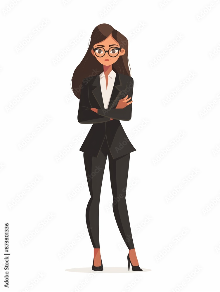 Lawyer female, Full body character, Vector illustration, Clip art, isolated on white background Lawyer female, Full body character, Vector illustration, Clip art, isolated on white background