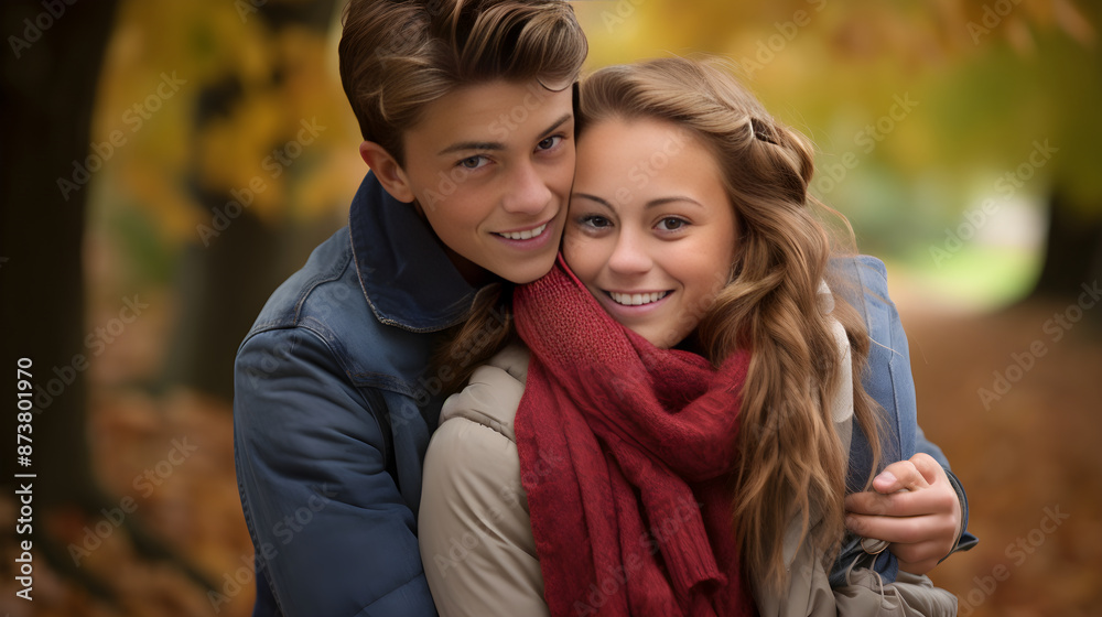 Moments of Us: Heartwarming Embrace of a Young Couple Under the Whispers of Autumn Moments of Us: Heartwarming Embrace of a Young Couple Under the Whispers of Autumn