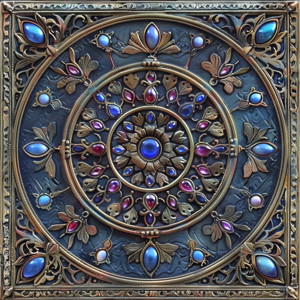 Fototapeta premium Baroque, Barocco Ornate Marble Ceiling Non-Linear Reformation Design with Intricate Accents Depicting Classic Elegance and Architectural Beauty