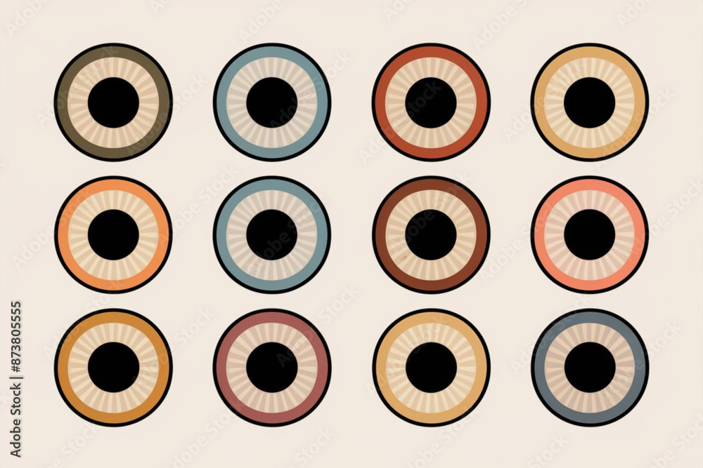 Set of different color eye lenses, eye lens collection Set of different color eye lenses, eye lens collection