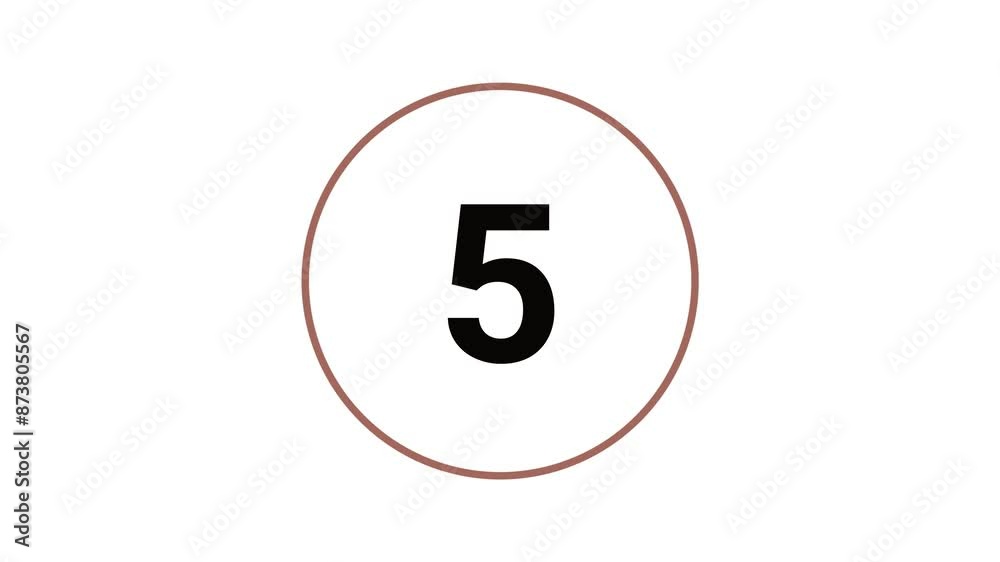 Stylish 10 seconds toffee brown countdown timer on white background. Circle outline beautifully animated every second. 4K Motion Graphics. Stylish 10 seconds toffee brown countdown timer on white background. Circle outline beautifully animated every second. 4K Motion Graphics.