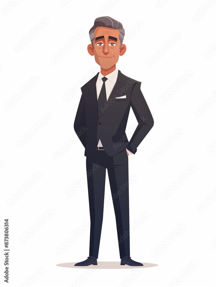 Diplomat male, Full body character, Vector illustration, Clip art, isolated on white background Diplomat male, Full body character, Vector illustration, Clip art, isolated on white background