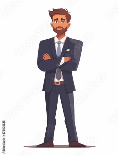 Politician male, Full body character, Vector illustration, Clip art, isolated on white background 
