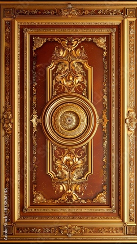 Baroque, Barocco Ornate Marble Ceiling Non-Linear Reformation Design with Intricate Accents Depicting Classic Elegance and Architectural Beauty