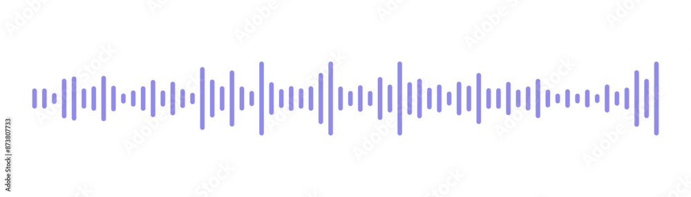 Podcast talk track. Record music player. Mobile soundwave line of voice in social app. Message speech audio. Equalizer icon with spectrum noise. Vector illustration. Podcast talk track. Record music player. Mobile soundwave line of voice in social app. Message speech audio. Equalizer icon with spectrum noise. Vector illustration.