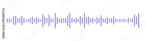 Podcast talk track. Record music player. Mobile soundwave line of voice in social app. Message speech audio. Equalizer icon with spectrum noise. Vector illustration.