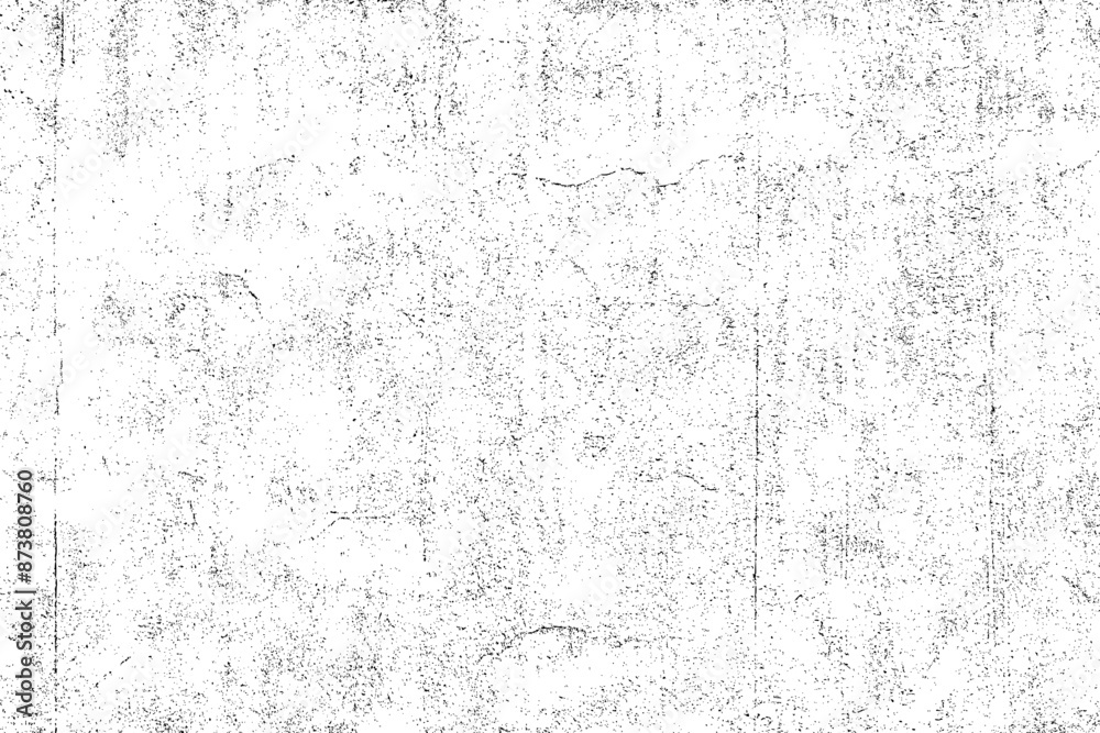 Obraz premium Distressed black grunge texture. Old paper pattern background. Abstract dust isolated on white. Black noise textured overlay. Grunge wall design elements. Vector illustration, EPS 10. 