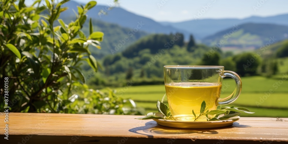 Relaxing Tea Break with Mountain View Relaxing Tea Break with Mountain View