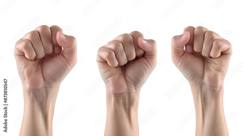 Different hand gesture, sign, symbol set. Holding, grabbing, show quantity, fist isolated on white Different hand gesture, sign, symbol set. Holding, grabbing, show quantity, fist isolated on white