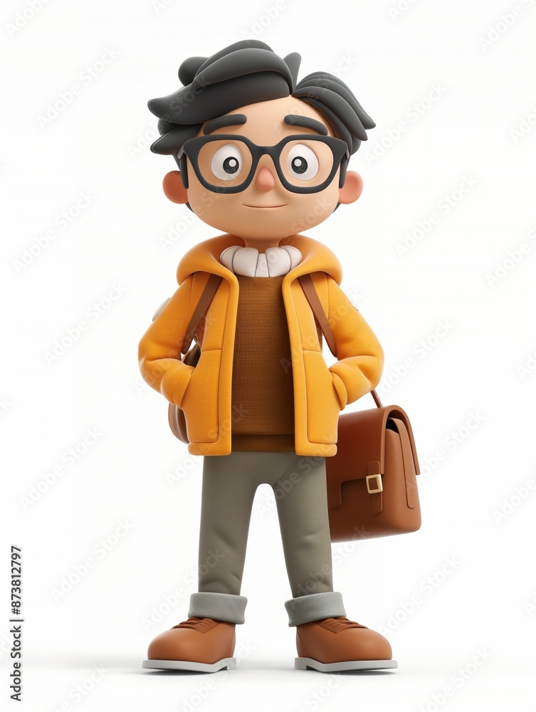 Journalist male, Full body character, 3D render illustration, Clip art, cartoon style, isolated on white background Journalist male, Full body character, 3D render illustration, Clip art, cartoon style, isolated on white background