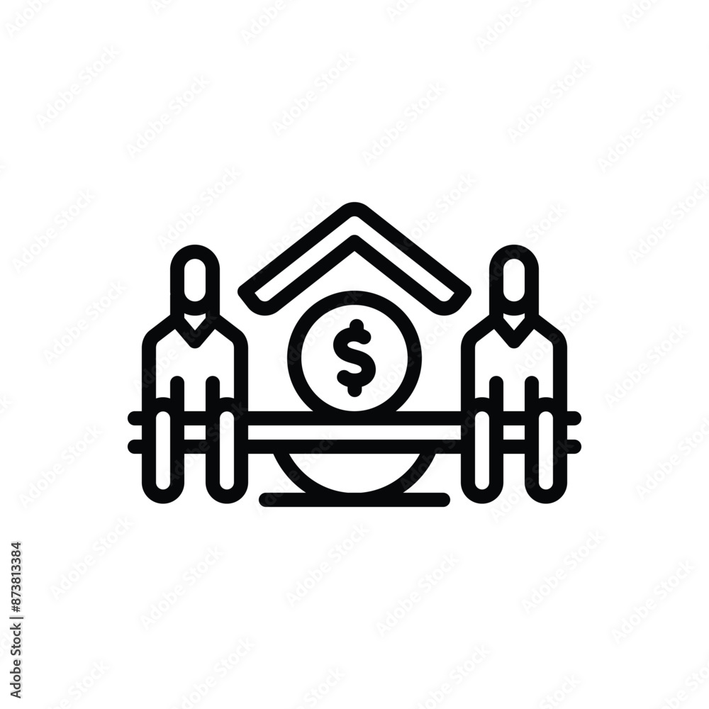 Black line icon for fair distribution Black line icon for fair distribution