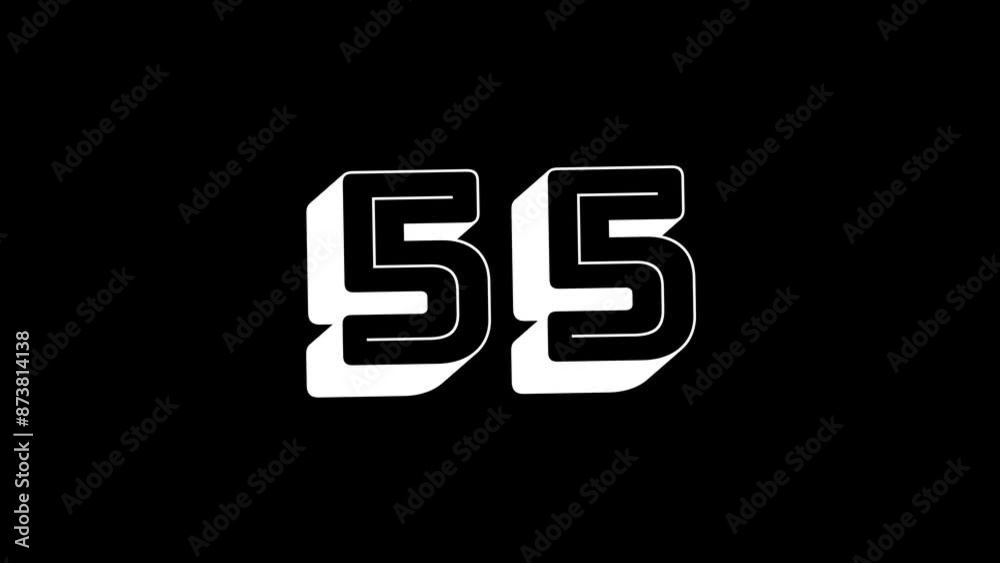 60 Sec (1 min) simple 3D Pop Blocky Font Countdown Timer. White on Black bg. Numbers are animated in a cute and playful way while counting down. Font with shadow and outline. Modern and retro design 60 Sec (1 min) simple 3D Pop Blocky Font Countdown Timer. White on Black bg. Numbers are animated in a cute and playful way while counting down. Font with shadow and outline. Modern and retro design
