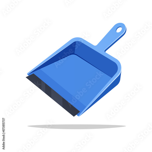 Blue dustpan vector isolated on white background.