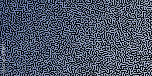 Abstract Reaction-diffusion or Turing pattern natural texture, in a coral blue gradient color scheme. Linear design with biological shapes. Organ lines in Memphis. abstract truing organic wallpaper.