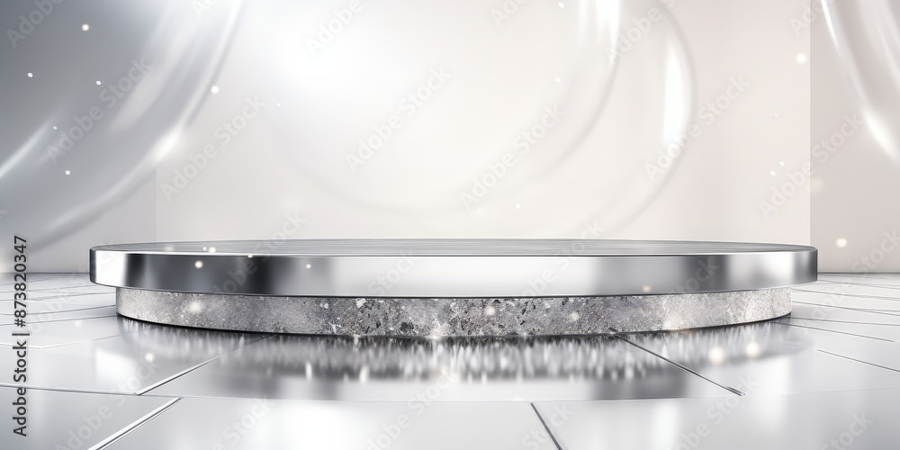 Obraz premium Silver Podium on a White Background