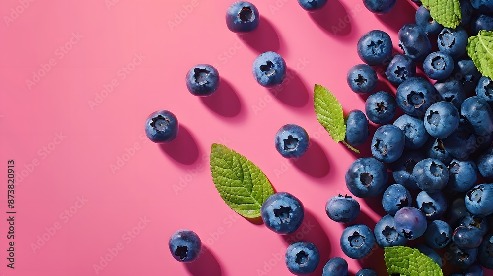 Blueberries on Pink Background. Blueberries on Pink Background.