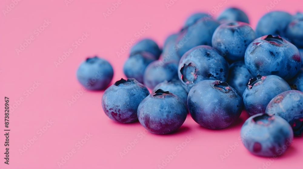 custom made wallpaper toronto digitalClose Up of Blueberries on Pink Background.